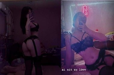 Lại dâm còn mặc sịp ren